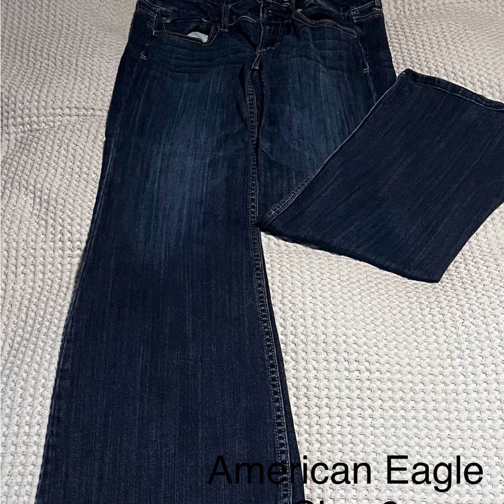 American Eagle Outfitters Women's Deep Indigo Flare Jeans